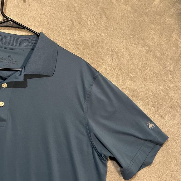 Brooks Brothers Polo Shirt Mens Large Blue Performance Series Golf Stretch Knit - Picture 3 of 8